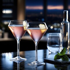 Poster - Three cocktails on a vibrant background.