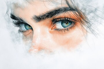 Poster - Captivating portrait of expressive eyes with unique colors and intricate details