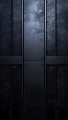 Poster - dark metallic paneling with horizontal and vertical bands structure
