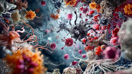 Poster - Cellular communication in biology an immersive digital art exploration of microscopic worlds