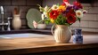 © sevector - farmhouse kitchen counter background