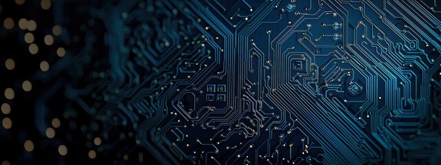 Aufkleber - Electronic circuit board showing data transfer and advanced technology