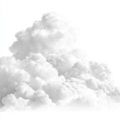 Wall Mural - Fluffy white cloud on white background, creating a serene view.