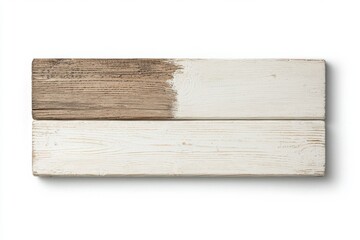 Poster - Old white wooden board on a white background, rustic charm and texture.