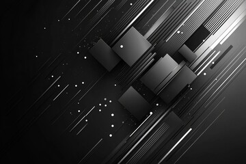 Poster - dark deep black dynamic abstract vector background with diagonal lines, a gradient from light to dee