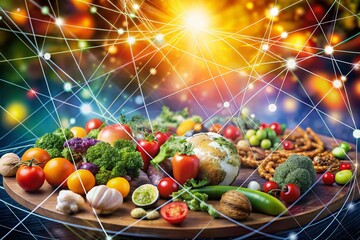 Poster - Global Network Connectivity:  A Chic Food Photography Visualization of Technology & Interconnection