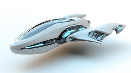Poster - Vector technology ship rocket cartoon design.