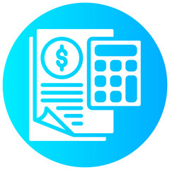 Wall Mural - accounting vector round glyph icon