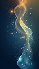 Poster - Abstract shimmering ribbon of light particles against a dark background