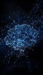 Poster - Glowing blue network of interconnected nodes against a dark background