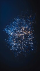 Poster - Abstract representation of a network with glowing nodes and lines