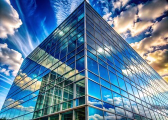 Poster - Modern Glass Facade Office Building Exterior Architectural Photography