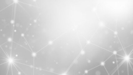 Poster - abstract light background with glimmering stars and glowing connections in soft gray tones for moder