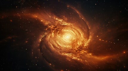 Wall Mural - spiral orange galaxy