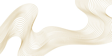 Leinwandbilder - Luxury golden thin lines of gradient waves 