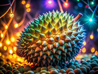Poster - Surreal Close-Up of Durian Fruit: Dreamlike Texture and Color