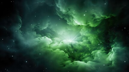 Wall Mural - light green nebula