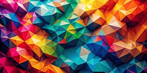 Poster - Vibrant Polygonal Mosaic: Abstract Colorful Geometric Fashion Background