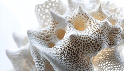 Poster - Close up of intricate white coral like structure or form