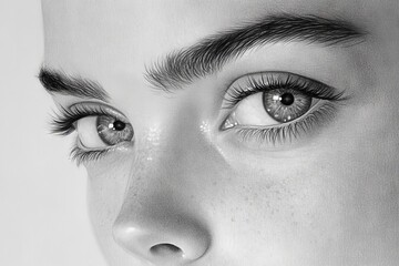 Poster - Detailed close-up of expressive eyes revealing emotion and depth of character in black and white artistry