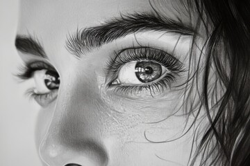Poster - Close-up view of a woman's expressive eyes highlighting intricate details and natural beauty