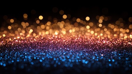 Canvas Print - Festive glitter lights gradient on dark background