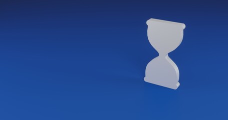 Poster - Isolated realistic white hourglass symbol with shadow. Located on the right side of the scene. 3d illustration on transparent background