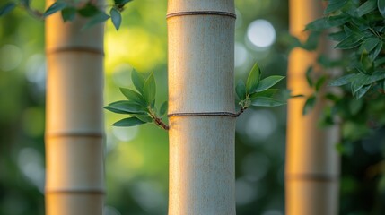 Canvas Print - Golden Bamboo Forest Sunlight