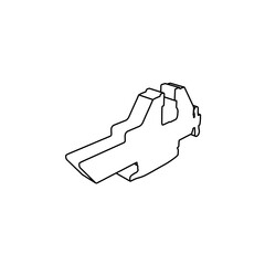 Poster - The outline of a large vise symbol is made with black lines. 3D view of the object in perspective. Vector illustration on white background
