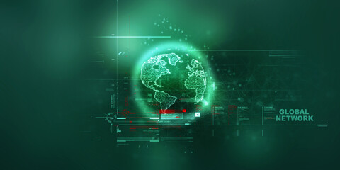 Poster - 2d illustration world map abstract background