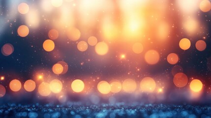 Wall Mural - Festive bokeh lights, glitter, dark background, celebration, design