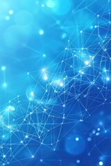 Poster - abstract blue background with glowing connections