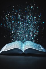 Poster - Open book releasing colorful particles into air