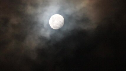 Wall Mural - Moon and clouds at nigh