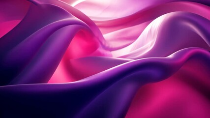 Wall Mural - Flowing pink and purple satin waves in abstract illuminated space for backgrounds