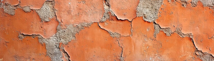 Weathered burnt orange stucco wall with organic roughness, rustic minimal aesthetic