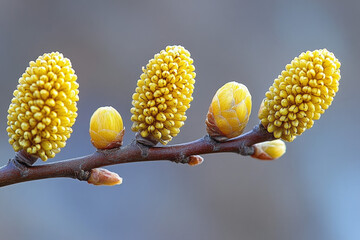 Wall Mural - A close-up of Easter catkins, fresh and natural, seasonal theme