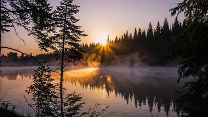 Poster - Serene Lake Sunrise