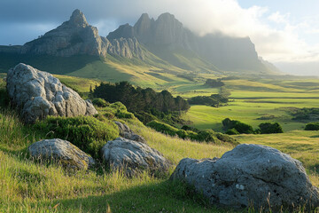 Canvas Print - A scenic view of the Eastern Cape, South Africa, lush and natural, landscape setting.