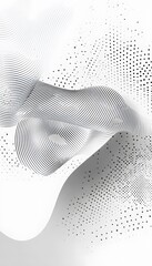 Poster - Abstract design featuring wavy lines and halftone dots pattern