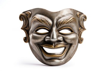 Wall Mural - Theatre mask white background representation celebration.