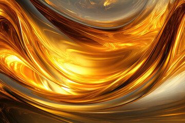 Poster - Abstract golden swirls and flowing liquid gold, creating a luxurious and elegant visual.