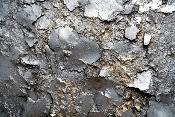 Aufkleber - Cracked silver and gold paint texture; abstract metallic background with distressed, aged look.