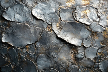 Aufkleber - Abstract dark gray and gold textured background, resembling cracked metallic surface or stone.