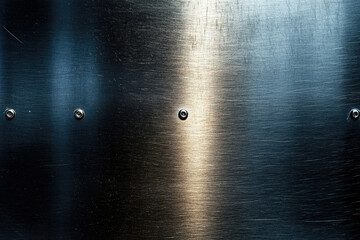 Poster - Brushed metal texture with subtle light reflection and four screws.
