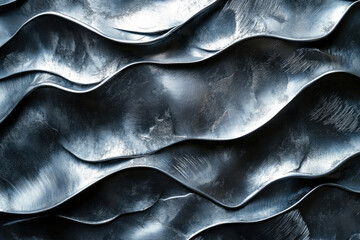 Abstract metallic waves texture background, dark gray, brushed, elegant design.