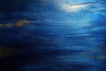 Aufkleber - Abstract blue and gold paint texture with visible brushstrokes, creating a luxurious and artistic background.