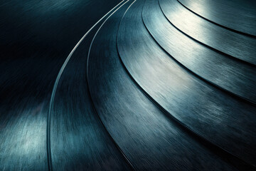 Poster - Abstract image of concentric circles with brushed metal texture, creating a dynamic and sleek design.