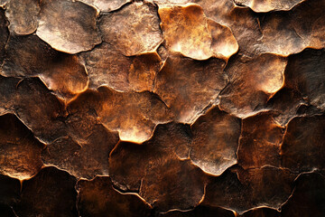 Poster - Close-up of a textured bronze surface with irregular, undulating patterns.