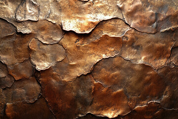 Poster - Abstract bronze texture with irregular, cracked surface resembling aged metal or stone.